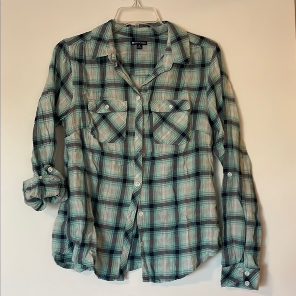 Blue flannel button down